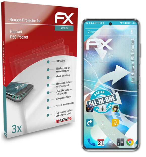 atFoliX FX-ActiFleX Displayschutzfolie für Huawei P50 Pocket