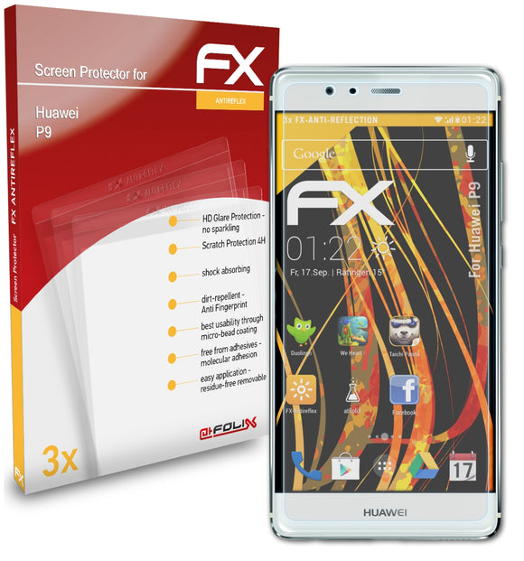 atFoliX FX-Antireflex Displayschutzfolie für Huawei P9