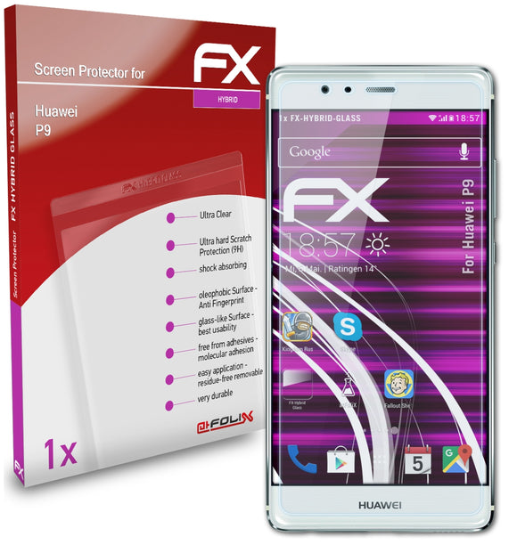 atFoliX FX-Hybrid-Glass Panzerglasfolie für Huawei P9