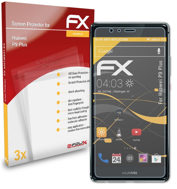 atFoliX FX-Antireflex Displayschutzfolie für Huawei P9 Plus