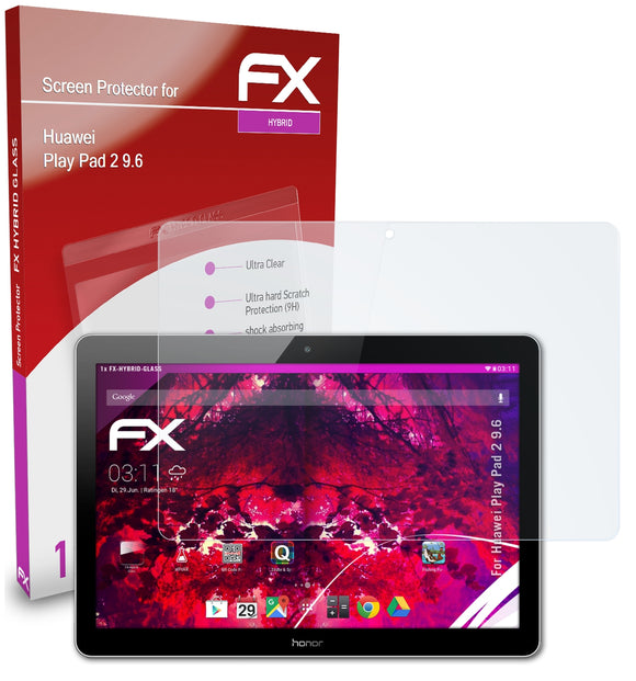 atFoliX FX-Hybrid-Glass Panzerglasfolie für Huawei Play Pad 2 9.6