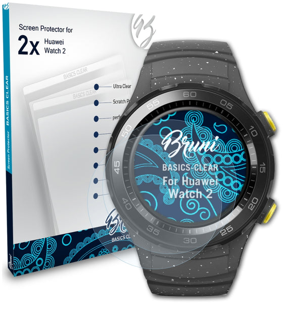 Bruni Basics-Clear Displayschutzfolie für Huawei Watch 2