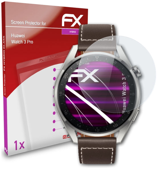 atFoliX FX-Hybrid-Glass Panzerglasfolie für Huawei Watch 3 Pro