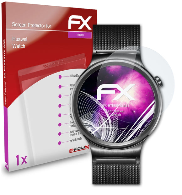 atFoliX FX-Hybrid-Glass Panzerglasfolie für Huawei Watch