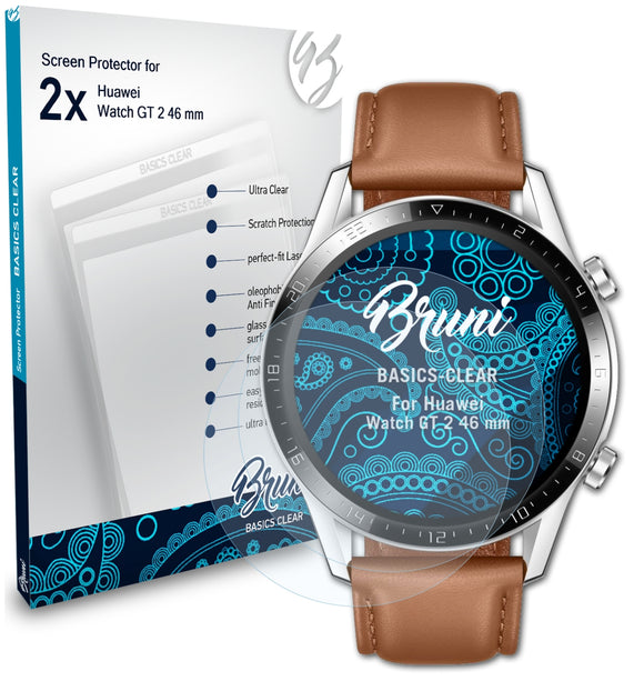 Bruni Basics-Clear Displayschutzfolie für Huawei Watch GT 2 (46 mm)