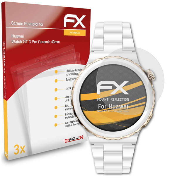 atFoliX FX-Antireflex Displayschutzfolie für Huawei Watch GT 3 Pro Ceramic (43mm)