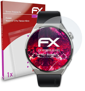 atFoliX FX-Hybrid-Glass Panzerglasfolie für Huawei Watch GT 3 Pro Titanium (46mm)