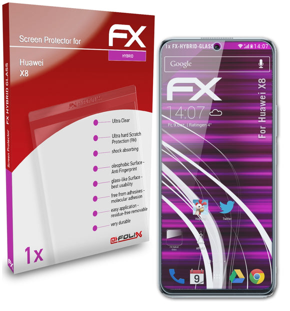 atFoliX FX-Hybrid-Glass Panzerglasfolie für Huawei X8