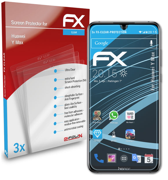 atFoliX FX-Clear Schutzfolie für Huawei Y Max