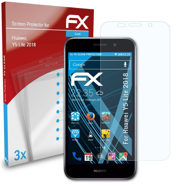 atFoliX FX-Clear Schutzfolie für Huawei Y5 Lite 2018