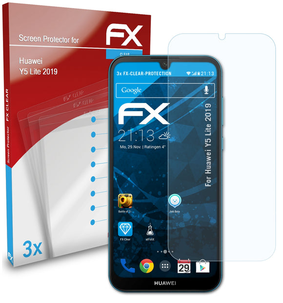 atFoliX FX-Clear Schutzfolie für Huawei Y5 Lite 2019