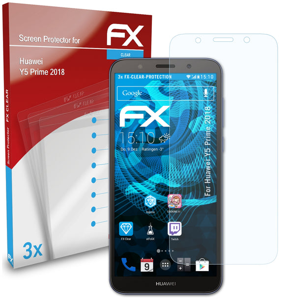 atFoliX FX-Clear Schutzfolie für Huawei Y5 Prime 2018