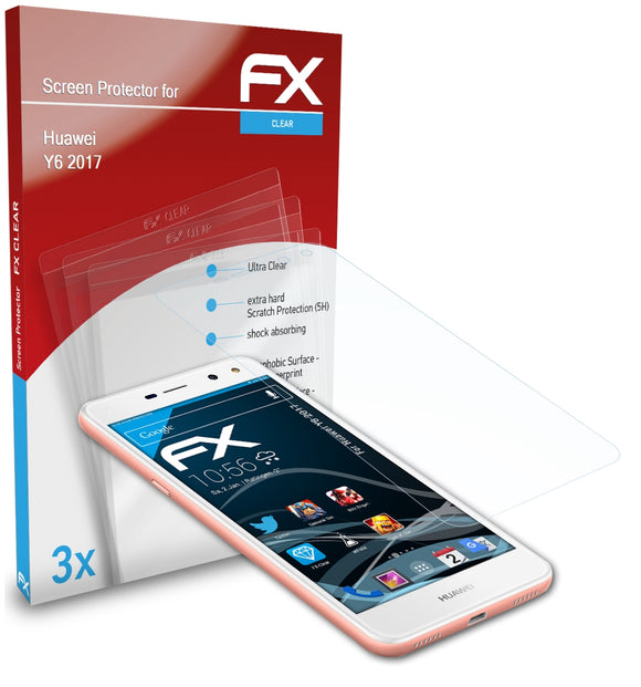 atFoliX FX-Clear Schutzfolie für Huawei Y6 2017
