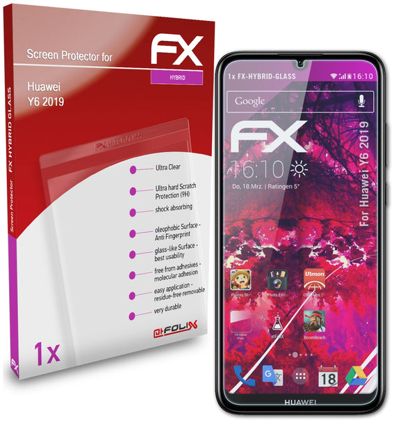 atFoliX FX-Hybrid-Glass Panzerglasfolie für Huawei Y6 2019