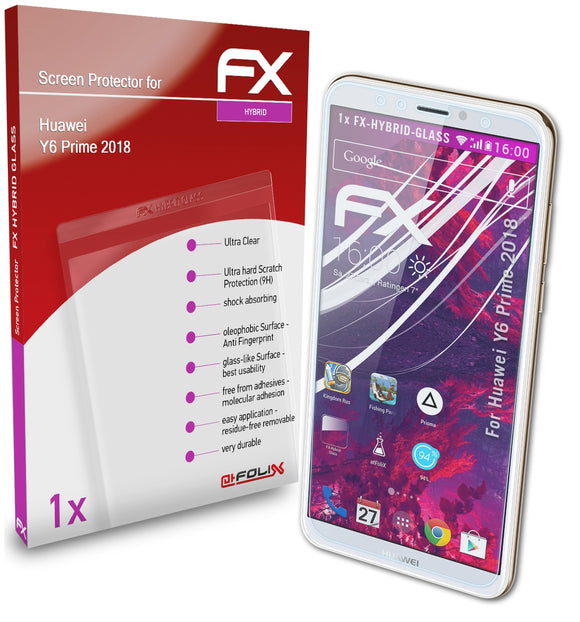 atFoliX FX-Hybrid-Glass Panzerglasfolie für Huawei Y6 Prime 2018