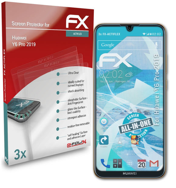 atFoliX FX-ActiFleX Displayschutzfolie für Huawei Y6 Pro 2019