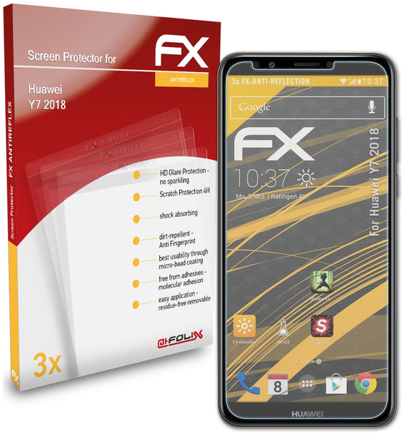 atFoliX FX-Antireflex Displayschutzfolie für Huawei Y7 2018