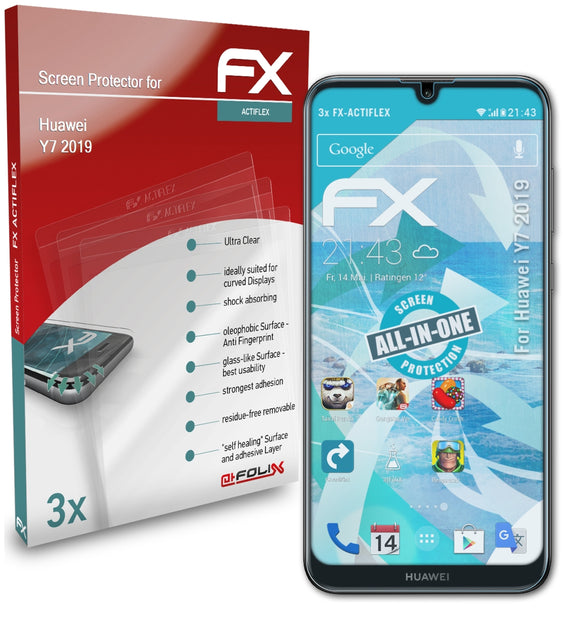 atFoliX FX-ActiFleX Displayschutzfolie für Huawei Y7 2019