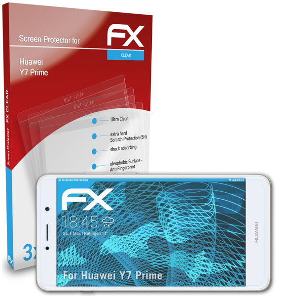 atFoliX FX-Clear Schutzfolie für Huawei Y7 Prime