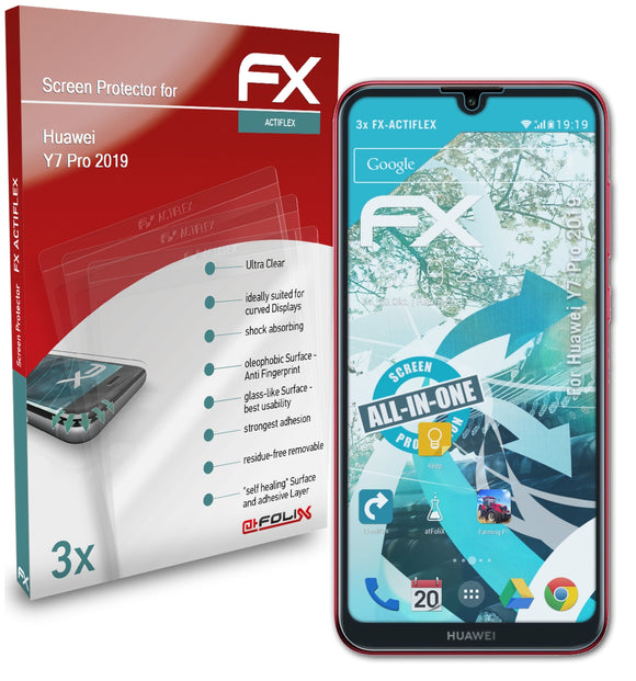 atFoliX FX-ActiFleX Displayschutzfolie für Huawei Y7 Pro 2019