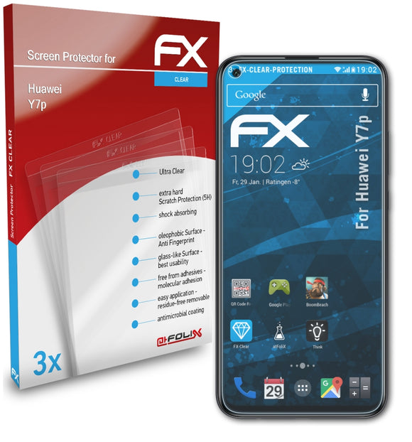 atFoliX FX-Clear Schutzfolie für Huawei Y7p