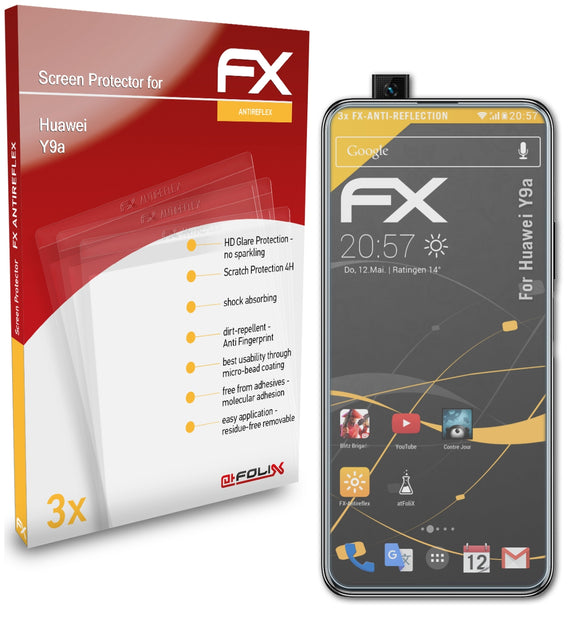 atFoliX FX-Antireflex Displayschutzfolie für Huawei Y9a