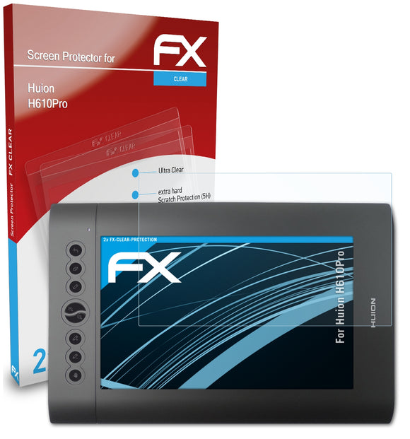 atFoliX FX-Clear Schutzfolie für Huion H610Pro