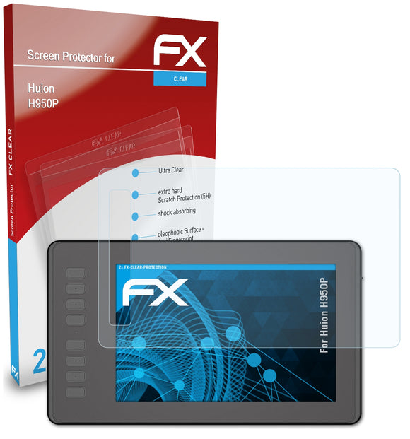 atFoliX FX-Clear Schutzfolie für Huion H950P