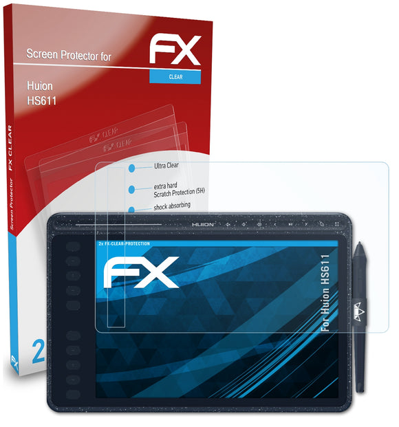 atFoliX FX-Clear Schutzfolie für Huion HS611