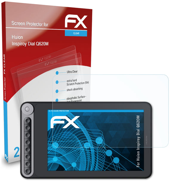 atFoliX FX-Clear Schutzfolie für Huion Inspiroy Dial Q620M