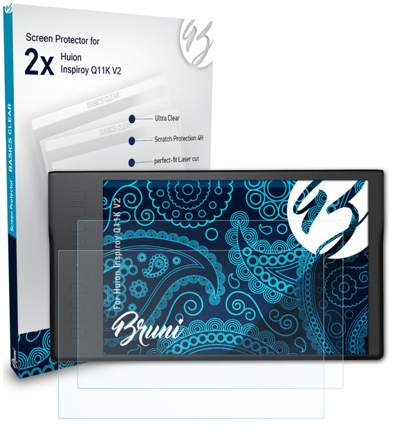 Bruni Basics-Clear Displayschutzfolie für Huion Inspiroy Q11K V2