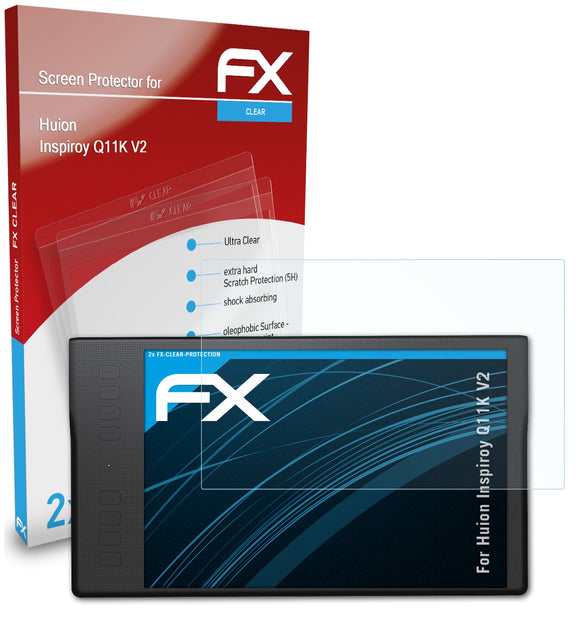 atFoliX FX-Clear Schutzfolie für Huion Inspiroy Q11K V2