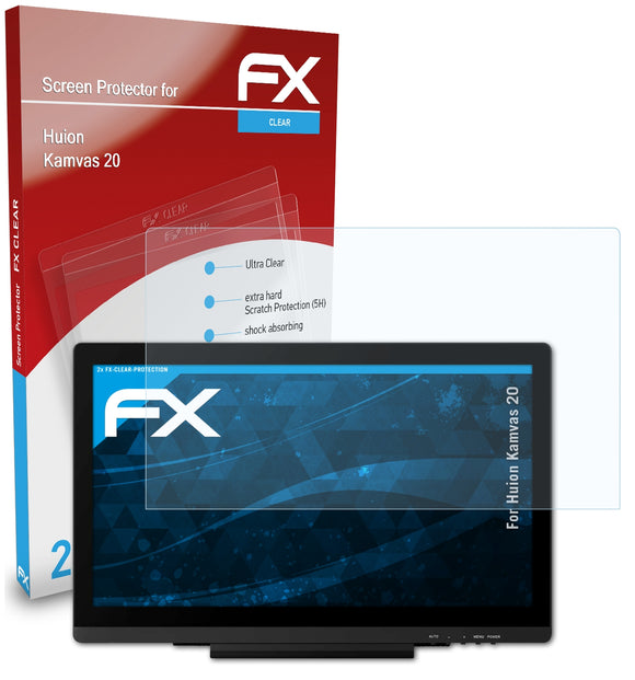 atFoliX FX-Clear Schutzfolie für Huion Kamvas 20