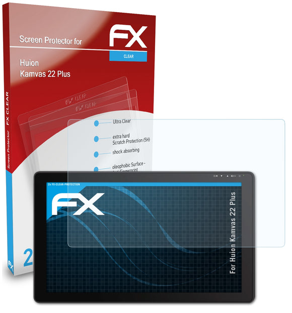 atFoliX FX-Clear Schutzfolie für Huion Kamvas 22 Plus