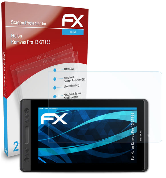 atFoliX FX-Clear Schutzfolie für Huion Kamvas Pro 13 (GT133)