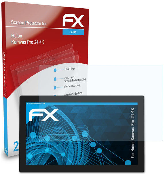 atFoliX FX-Clear Schutzfolie für Huion Kamvas Pro 24 4K