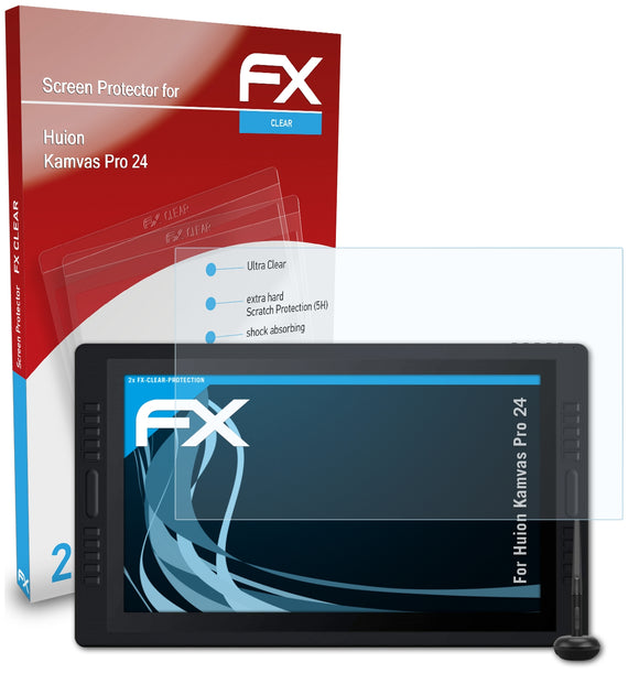atFoliX FX-Clear Schutzfolie für Huion Kamvas Pro 24