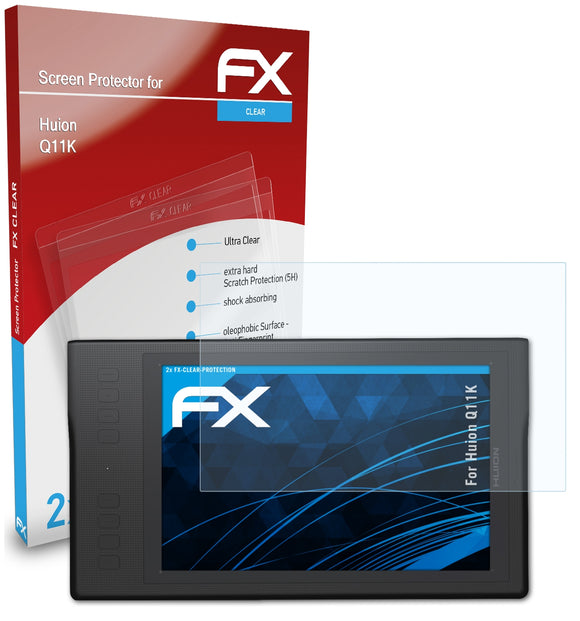 atFoliX FX-Clear Schutzfolie für Huion Q11K