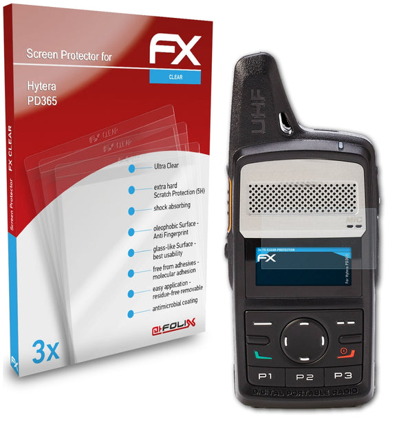 atFoliX FX-Clear Schutzfolie für Hytera PD365