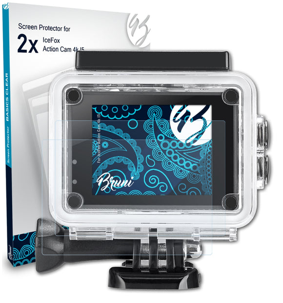 Bruni Basics-Clear Displayschutzfolie für IceFox Action Cam 4k I5