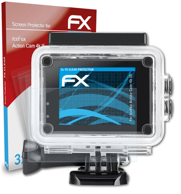 atFoliX FX-Clear Schutzfolie für IceFox Action Cam 4k I5