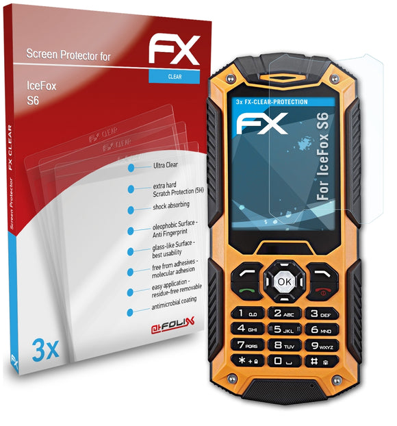 atFoliX FX-Clear Schutzfolie für IceFox S6