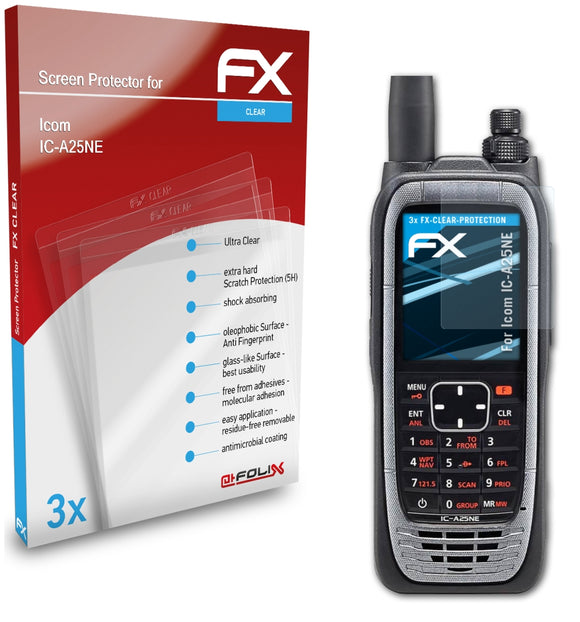 atFoliX FX-Clear Schutzfolie für Icom IC-A25NE
