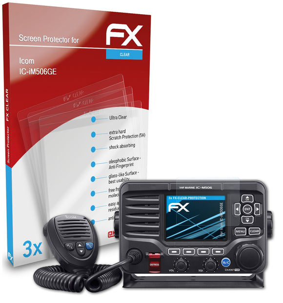 atFoliX FX-Clear Schutzfolie für Icom IC-iM506GE