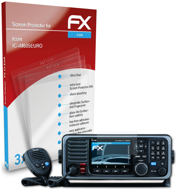 atFoliX FX-Clear Schutzfolie für Icom IC-iM605EURO