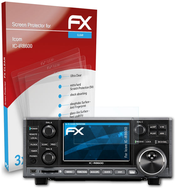 atFoliX FX-Clear Schutzfolie für Icom IC-iR8600