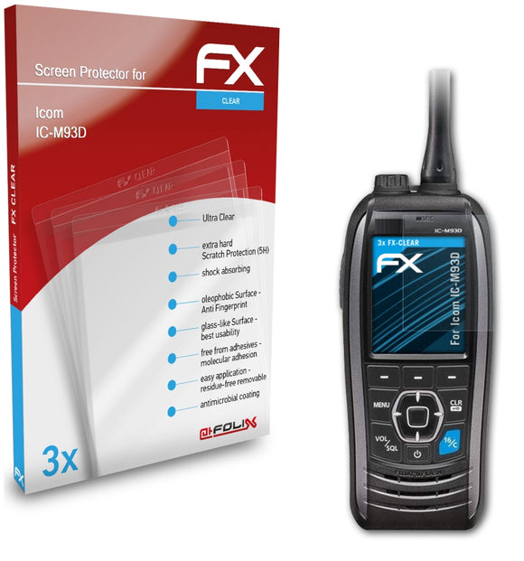 atFoliX FX-Clear Schutzfolie für Icom IC-M93D