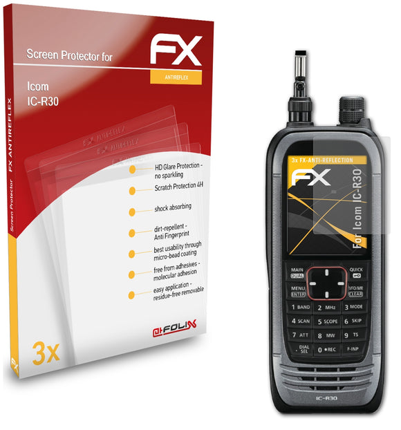 atFoliX FX-Antireflex Displayschutzfolie für Icom IC-R30