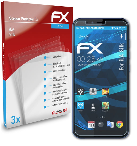 atFoliX FX-Clear Schutzfolie für iLA Silk