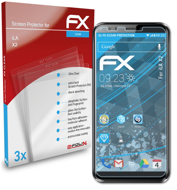 atFoliX FX-Clear Schutzfolie für iLA X2